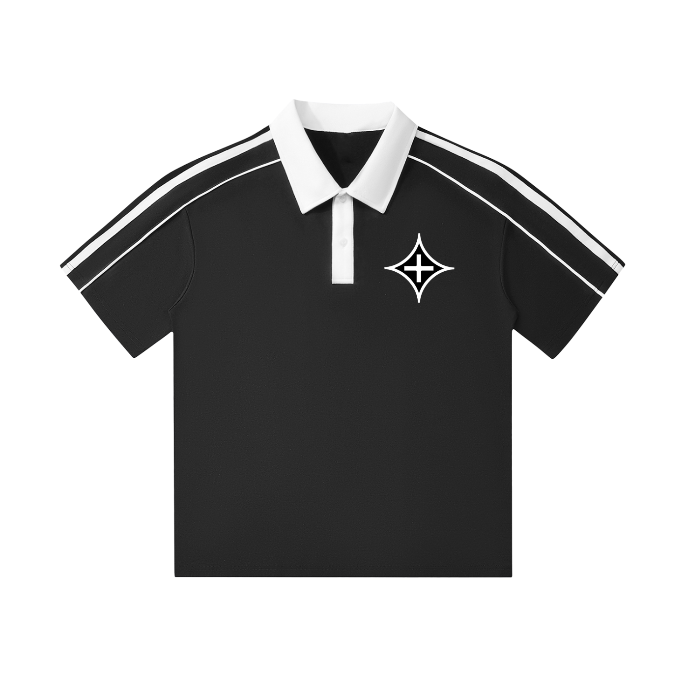 Contrast Collar Short-Sleeve Polo Shirt